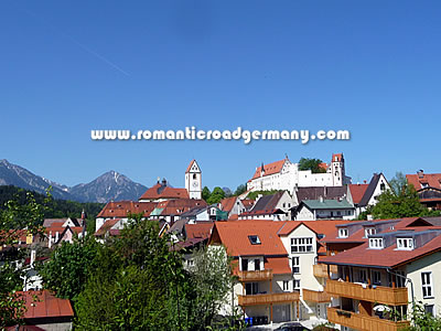 View towards the centre of Füssen, Germany