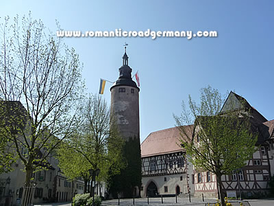 The tower and former castle in Tauberbischofsheim